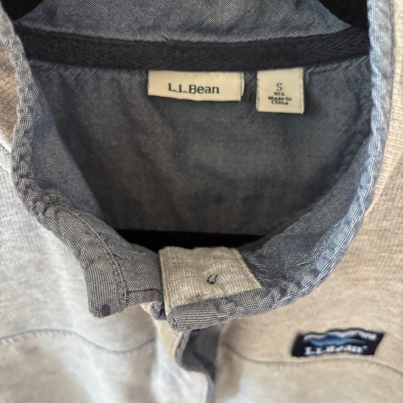 L.L. Bean Women’s Soft Rugby Shirt Pullover Quarter Button Size Small Gray Blue - Picture 7 of 10